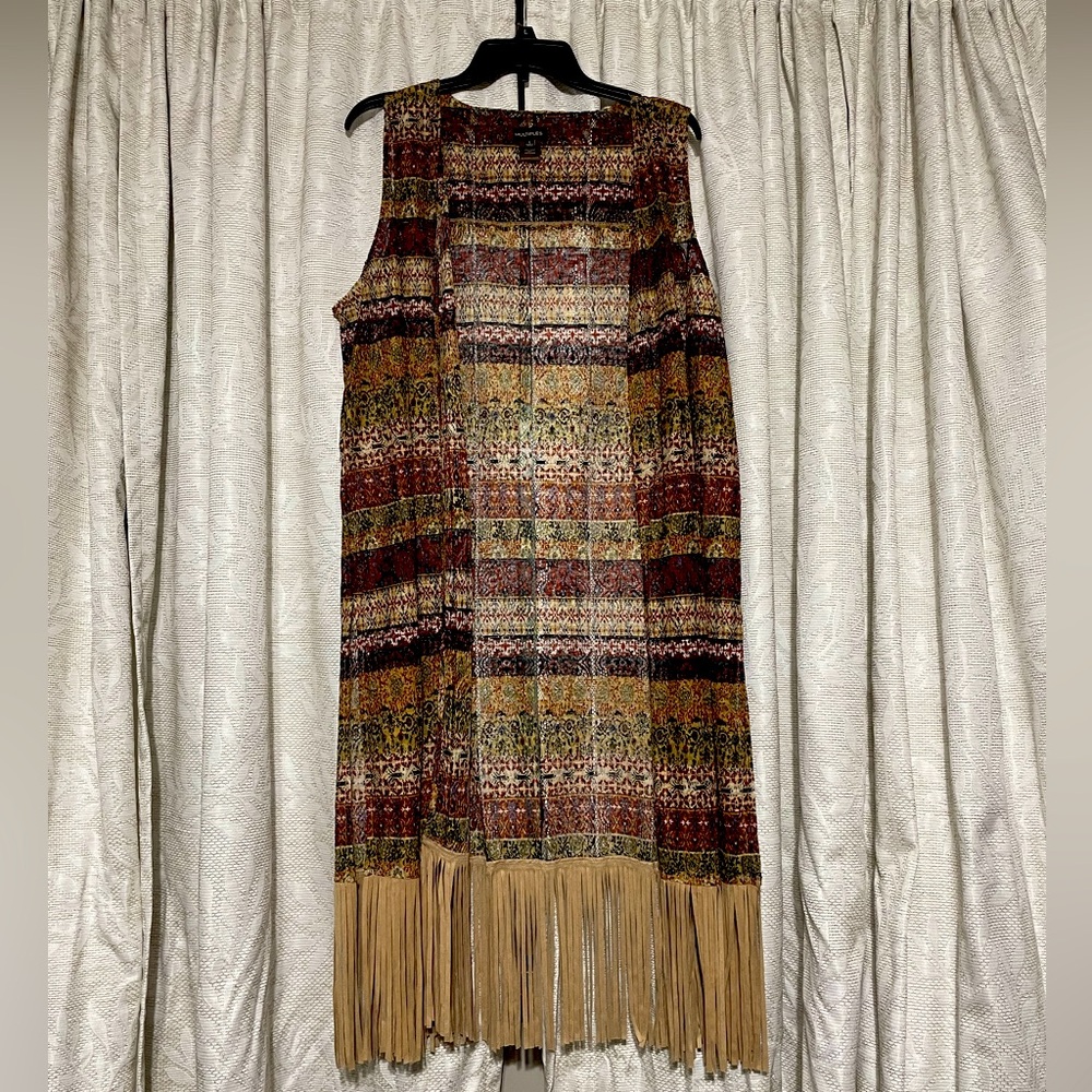 Size L Boho/Hippie Lace Calf Length Duster